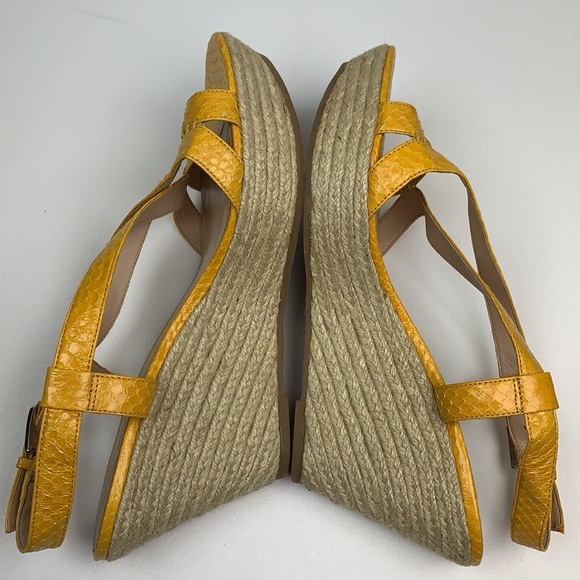 Via Spiga Espadrille Wedge Sandals Yellow Size 8.5 - Picture 8 of 12